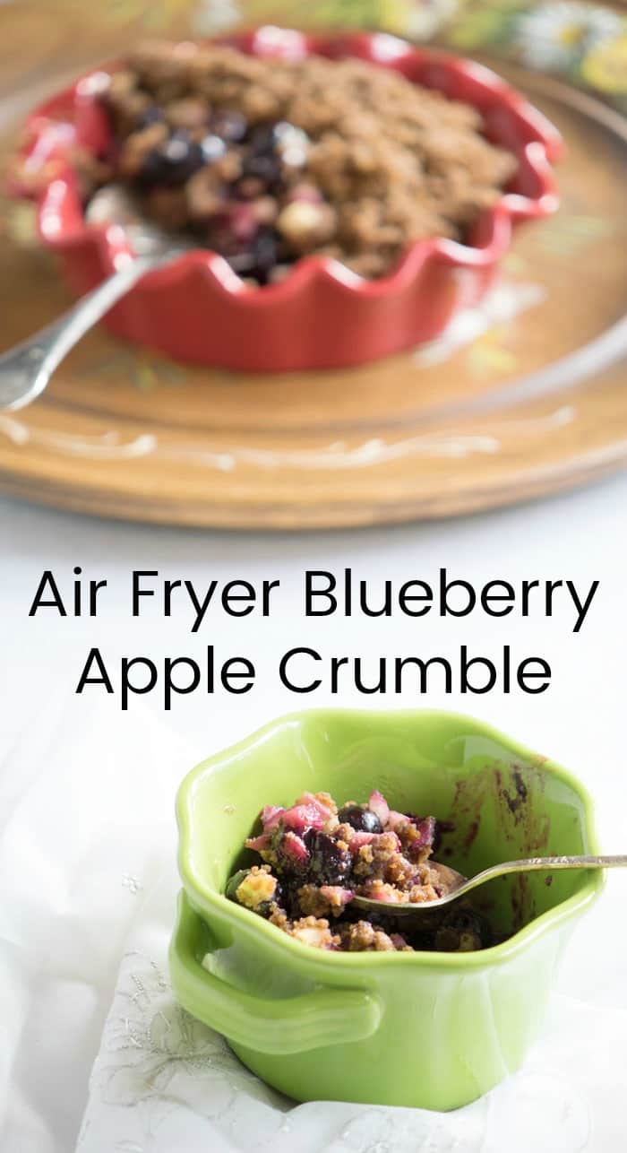 Big photo with single portion crumble and whole crumble.