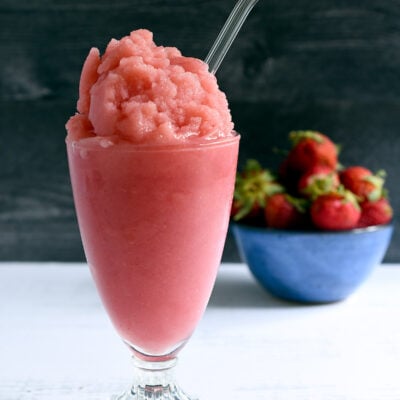 pear sweetened strawberry slushie