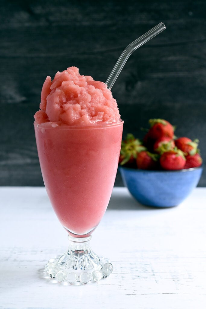 pear sweetened strawberry slushie