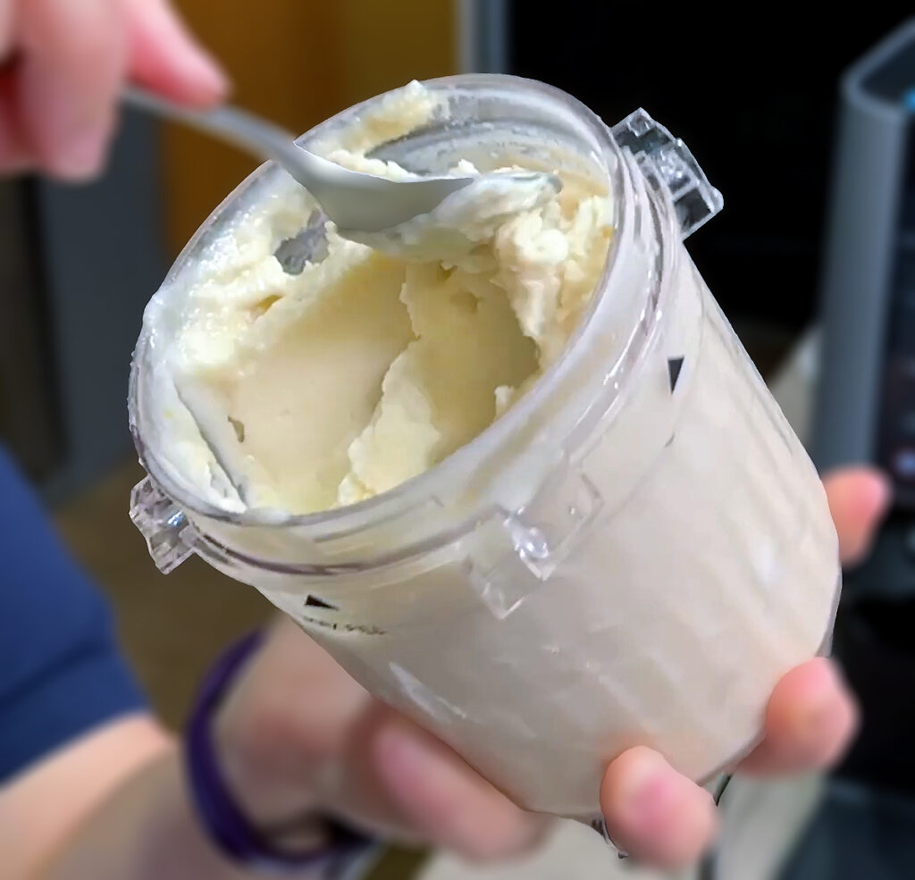 Creamy Ninja Creai Breeze pint of lemon frozen yogurt.