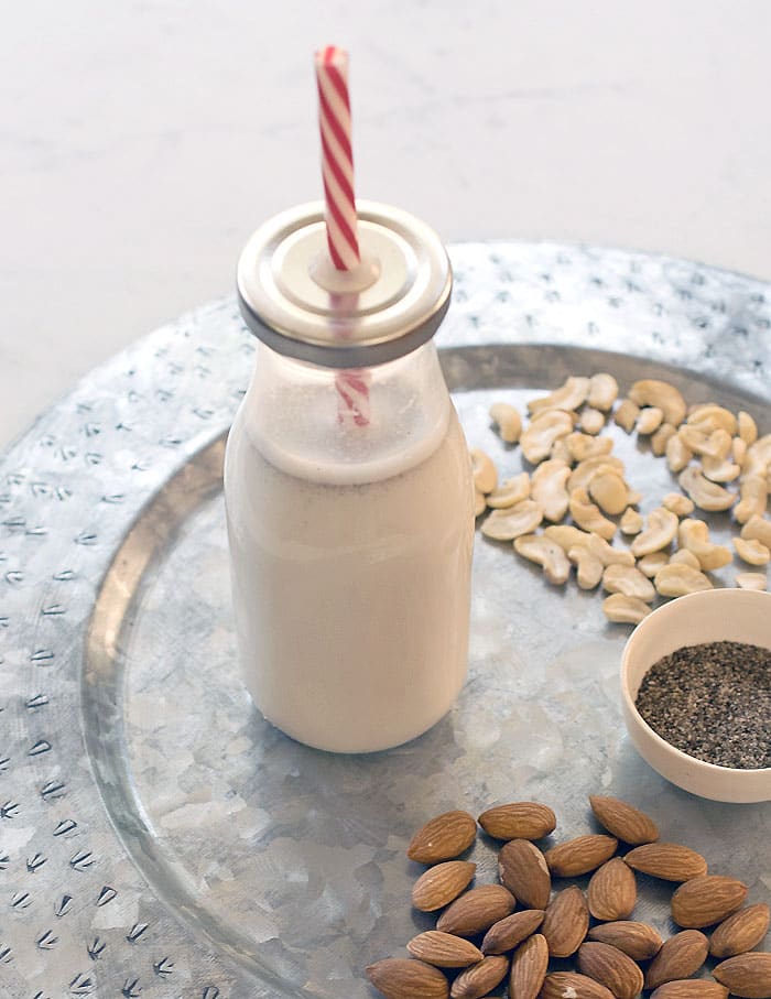 Thick Homemade Almond Cashew Milk