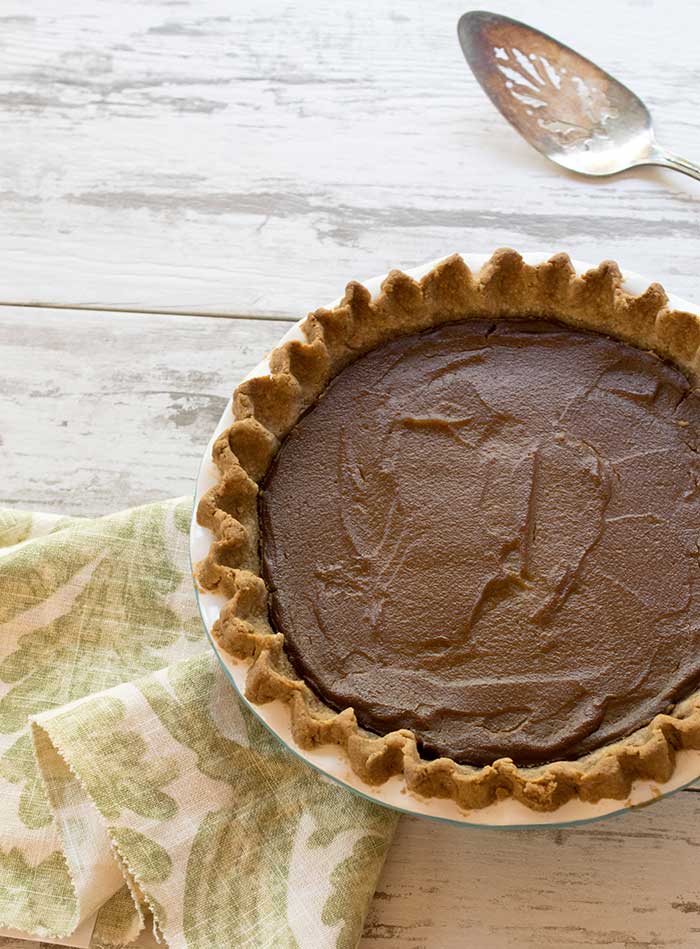 Gluten-free Vegan Pumpkin Pie with a Teff Flour Pecan Crust