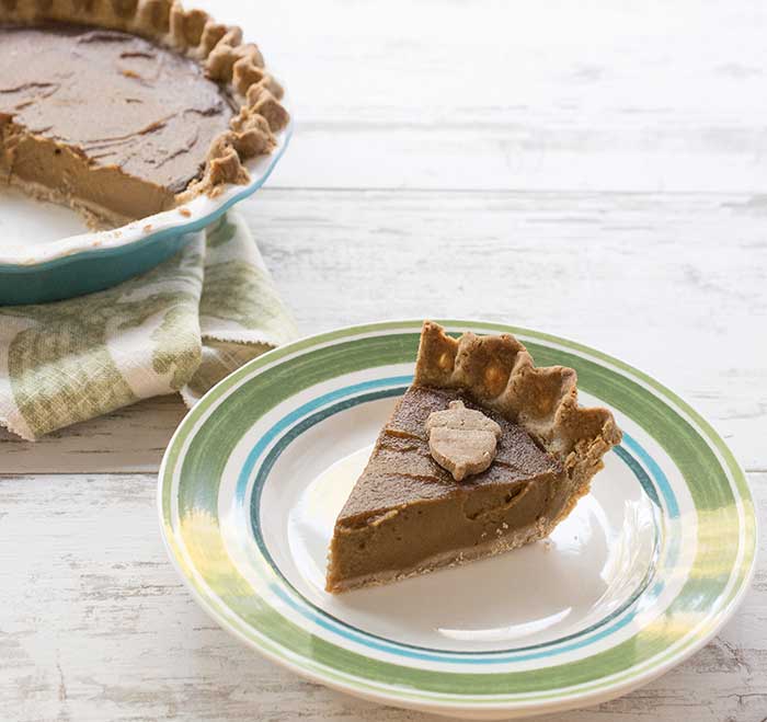 Gluten-free Vegan Pumpkin Pie with a Teff Flour Pecan Crust