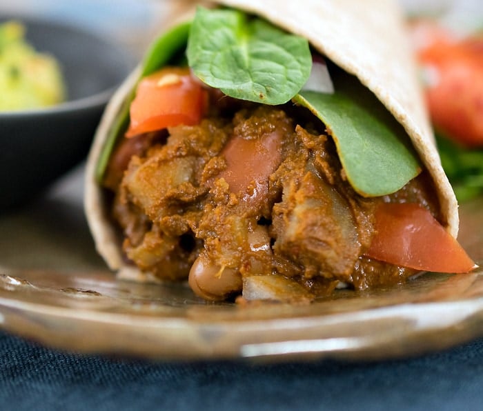 Vegan Slow Cooker Potato and Bean Mole