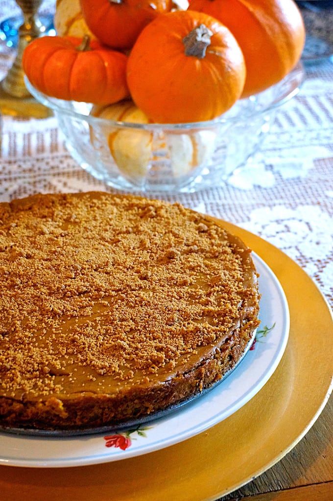 Vegan Pumpkin Spice Cheesecake from from Laura Theodore's Vegan-ease
