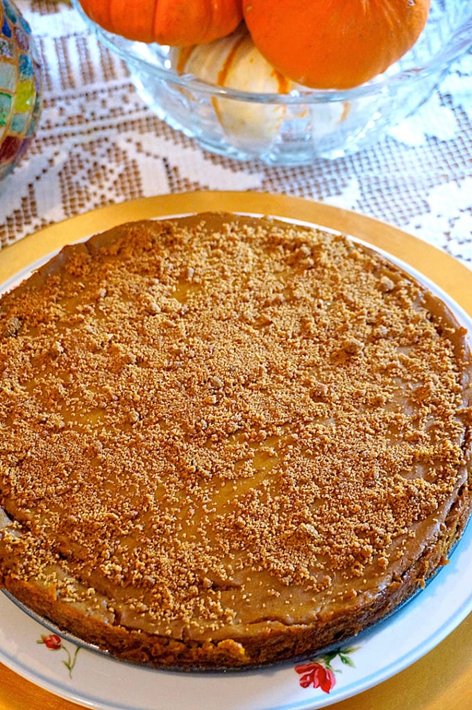 Vegan Pumpkin Spice Cheesecake from from Laura Theodore's Vegan-ease