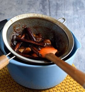 Spices strained out after cooking