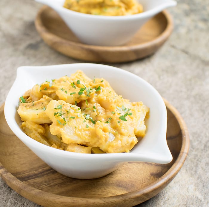 Vegan Slow Cooker Potato Au Gratin with No Added Oil