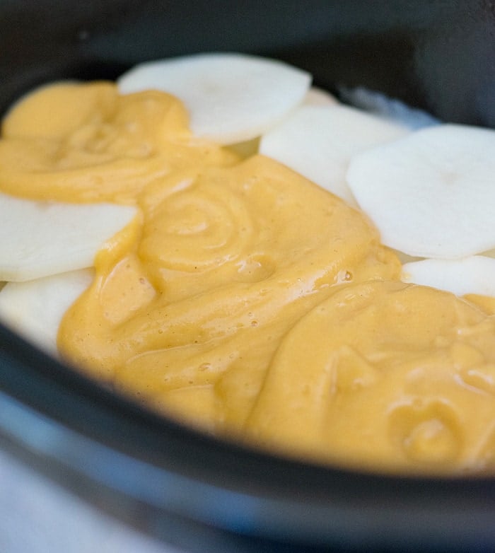 Vegan Slow Cooker Potato Au Gratin with No Added Oil