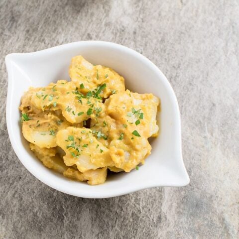 Vegan Slow Cooker Potato Au Gratin with No Added Oil