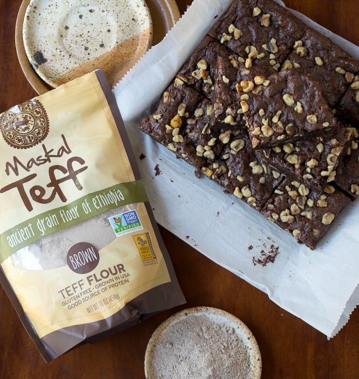 Find Out What Flour Makes the Best Gluten-Free Vegan Brownies - it's whole grain teff flour!