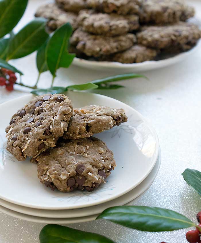 Gluten-free Vegan Chocolate Chip Pecan Cookies Made with Teff Flour and Coconut too!
