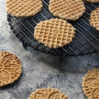 Vanilla pizzelles made with teff flour