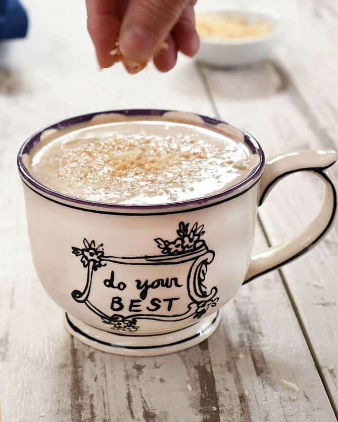 Vegan Hazelnut Mocha Coconut Latte or Frappuccino