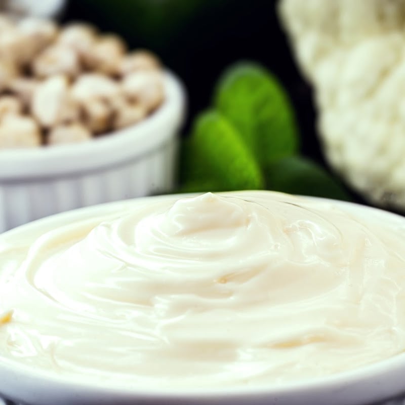 Vegan Mayonnaise in a ceramic cup