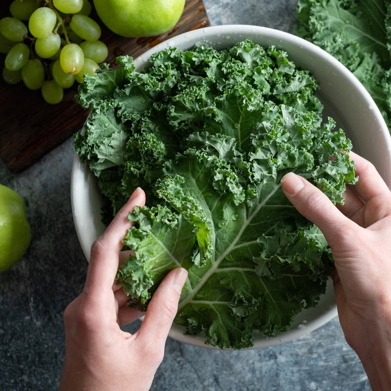 Kale Stems in a bowl