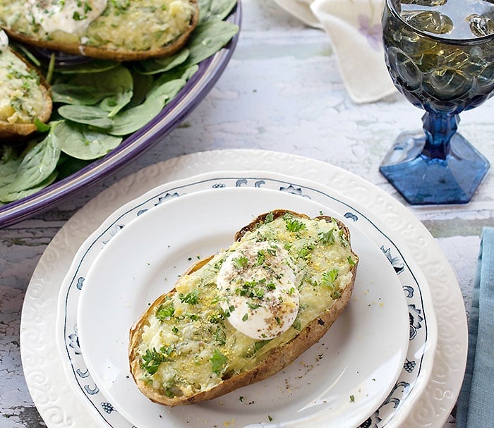 Vegan Air Fryer Stuffed Potatoes