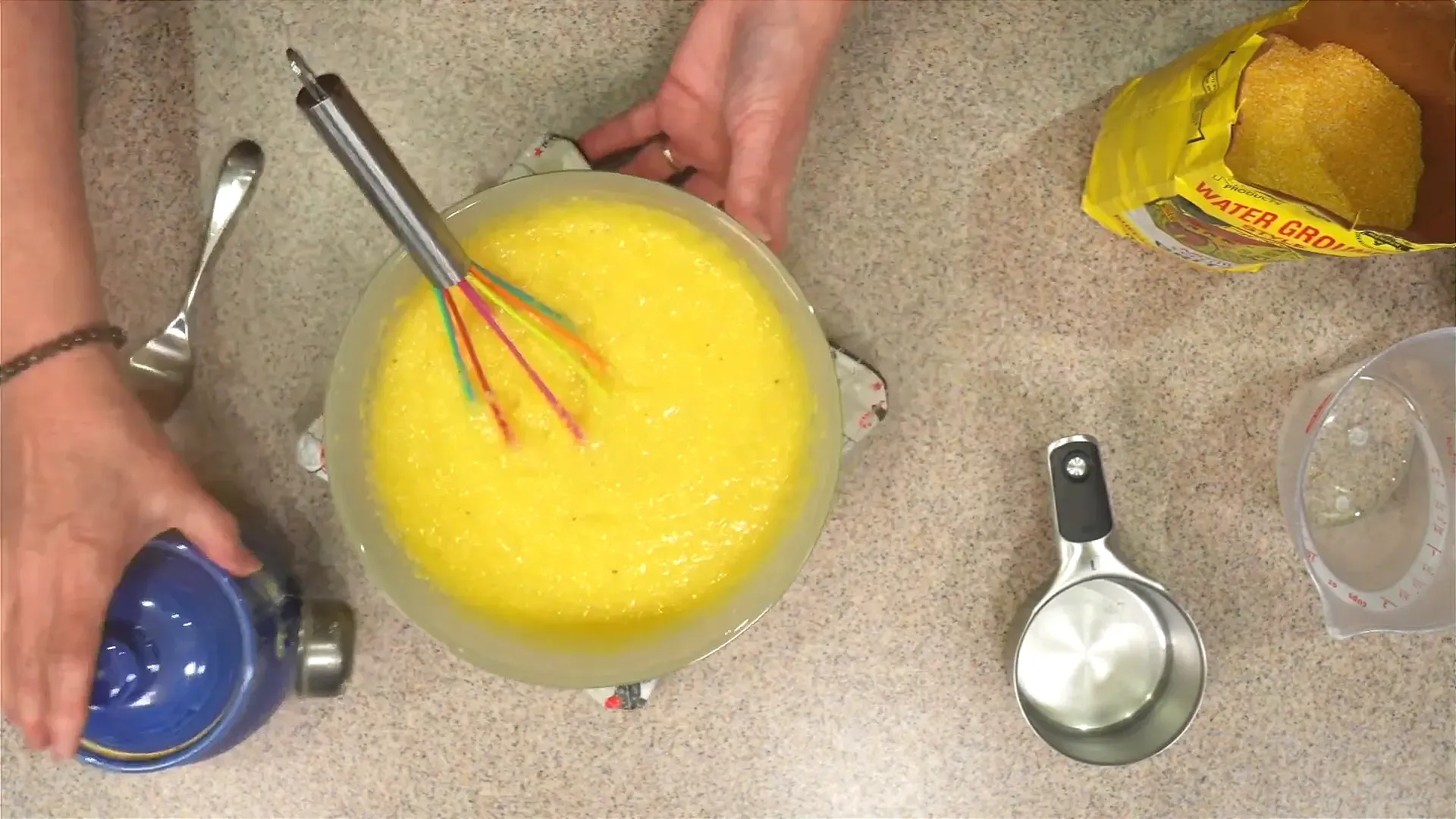 Placing the bowl in the microwave.